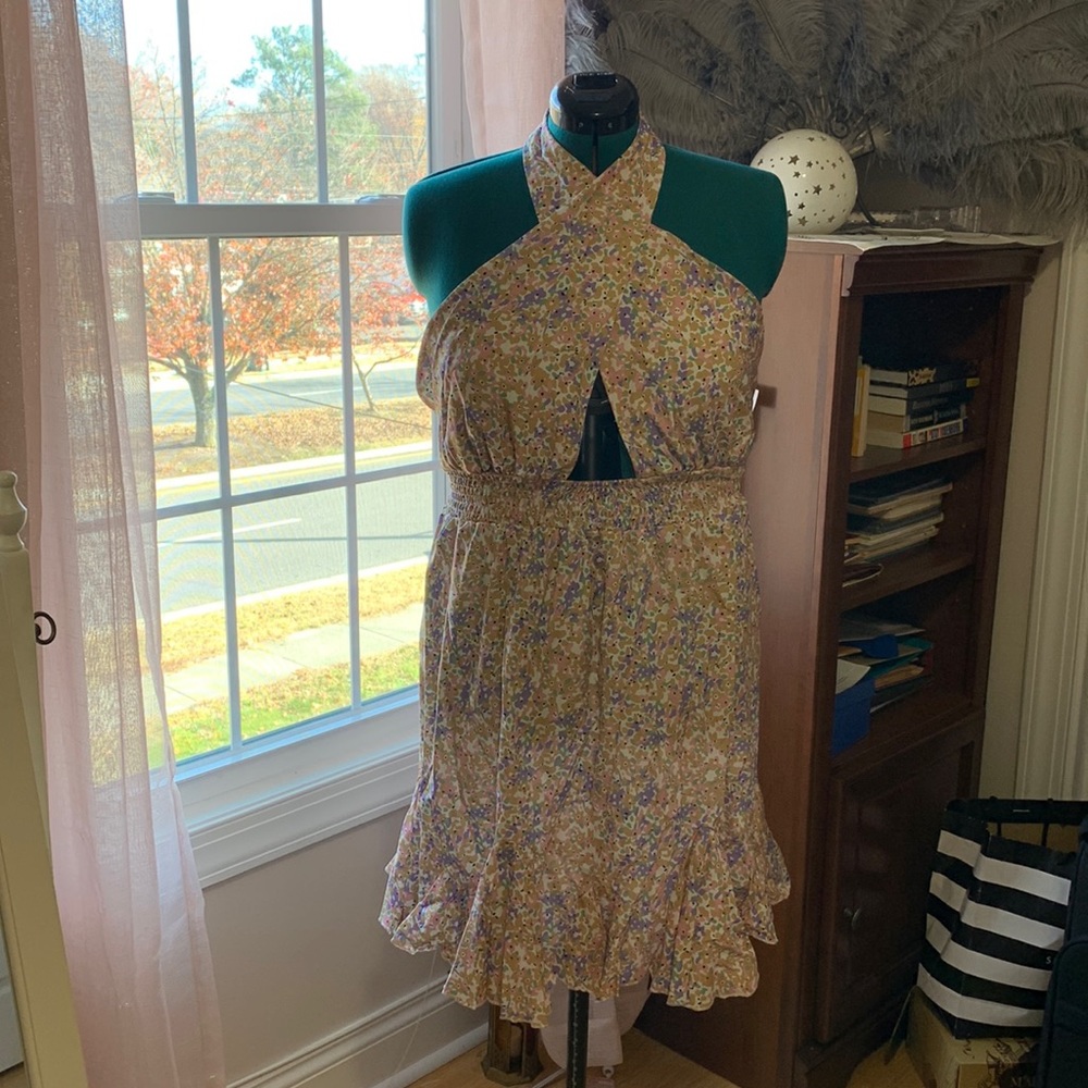 Open back, halter dresss